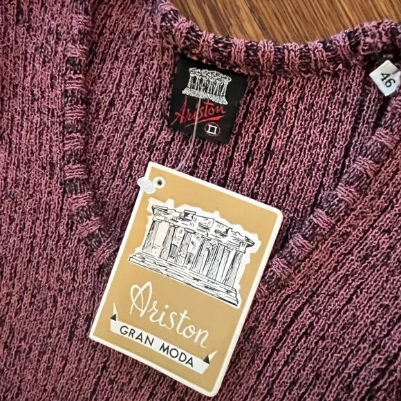 OOAK - 60s Vintage - Made In Italy Mod Burgundy Knit Dress - S or Petite M - NWT - Picture 4 of 9